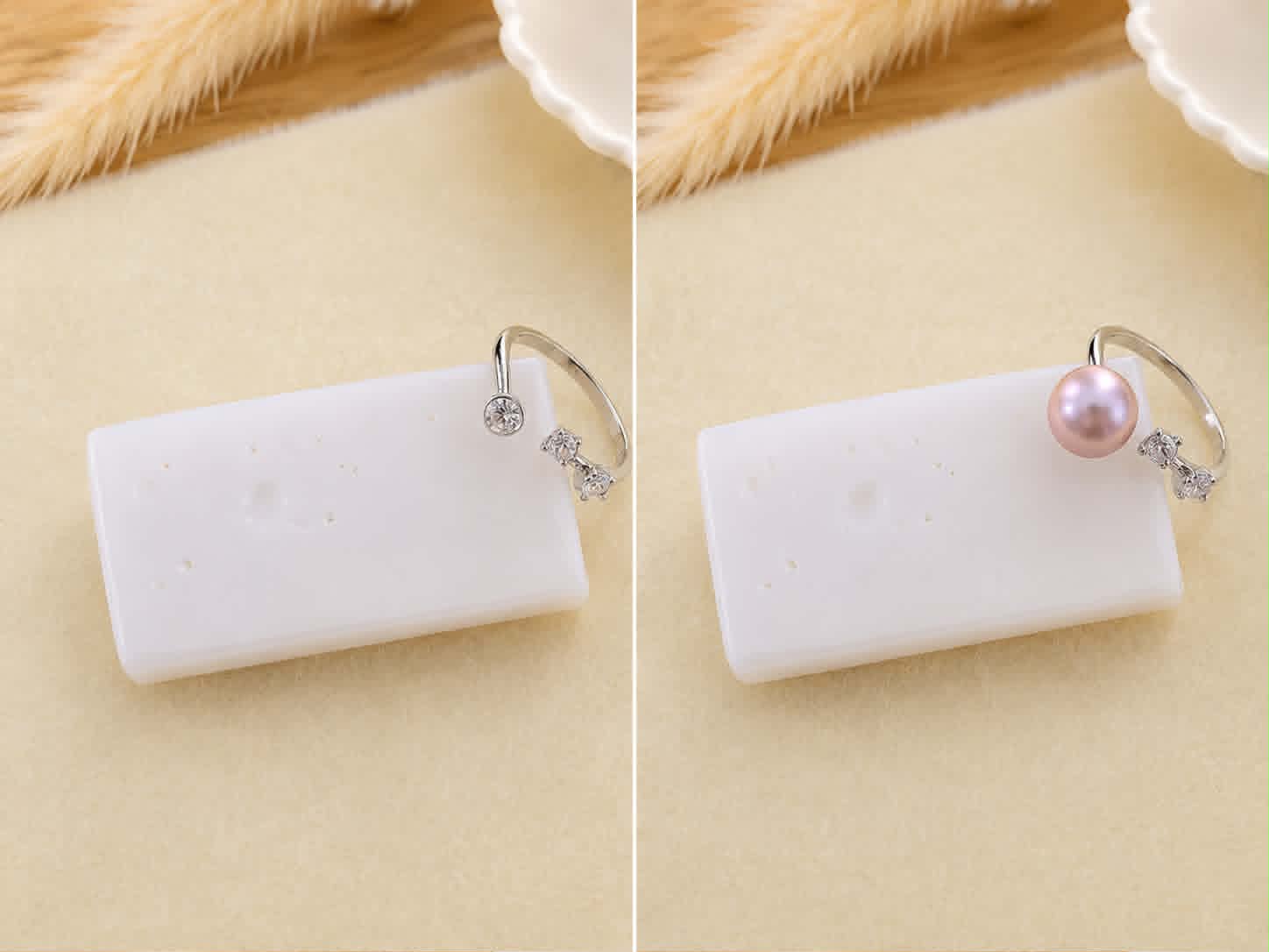 Twinkle Pearl Sparkle Ring - Oyster Opening