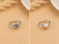 Bow Tie Pearl Sparkle Ring - Oyster Opening