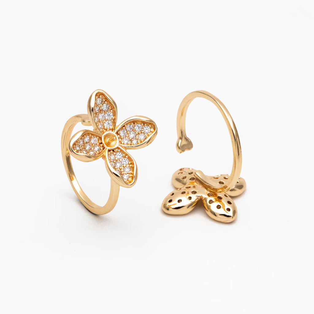 Pearl Flower Ring - Live Oyster Opening
