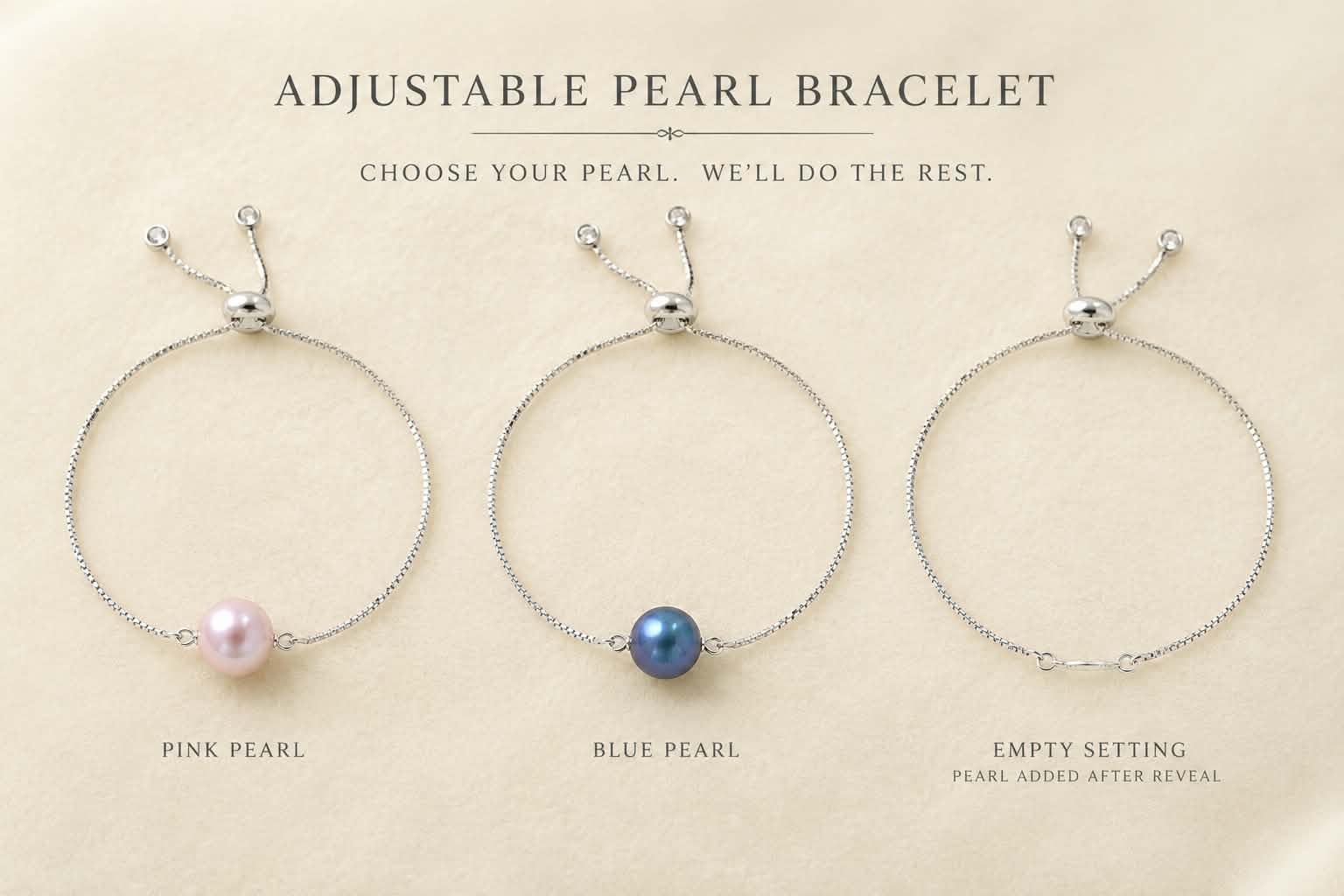 Adjustable Pearl Bracelet - Oyster Opening