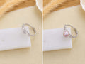 Vintage Inspired Pearl Sparkle Ring - Oyster Opening
