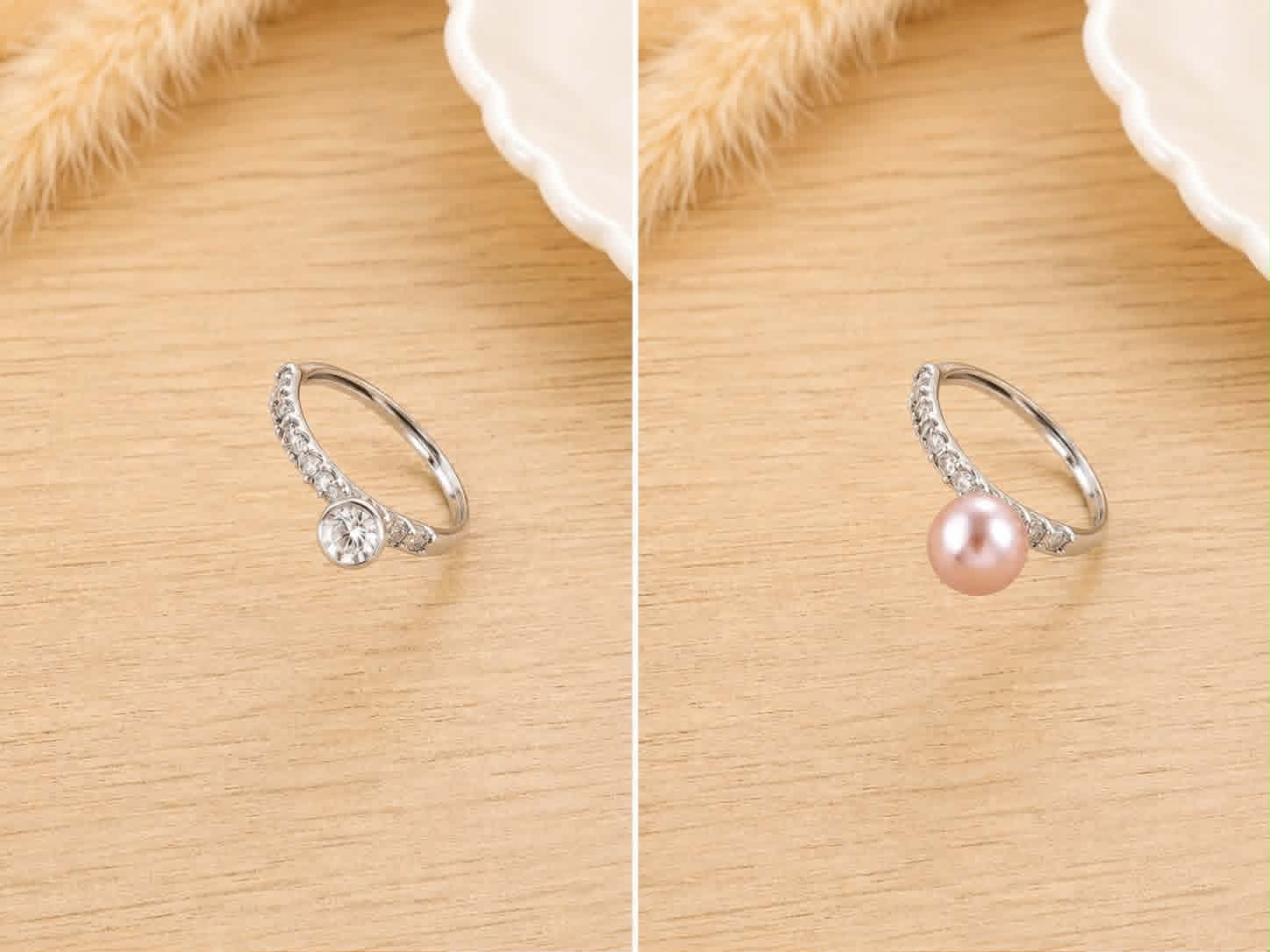 Single Band Sparkle Ring - Oyster Opening