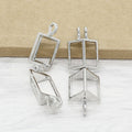 Dangle Cuboid Shape Pendant Cage - Oyster Opening