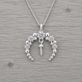 New Moon Sterling Silver Pendant with CZ