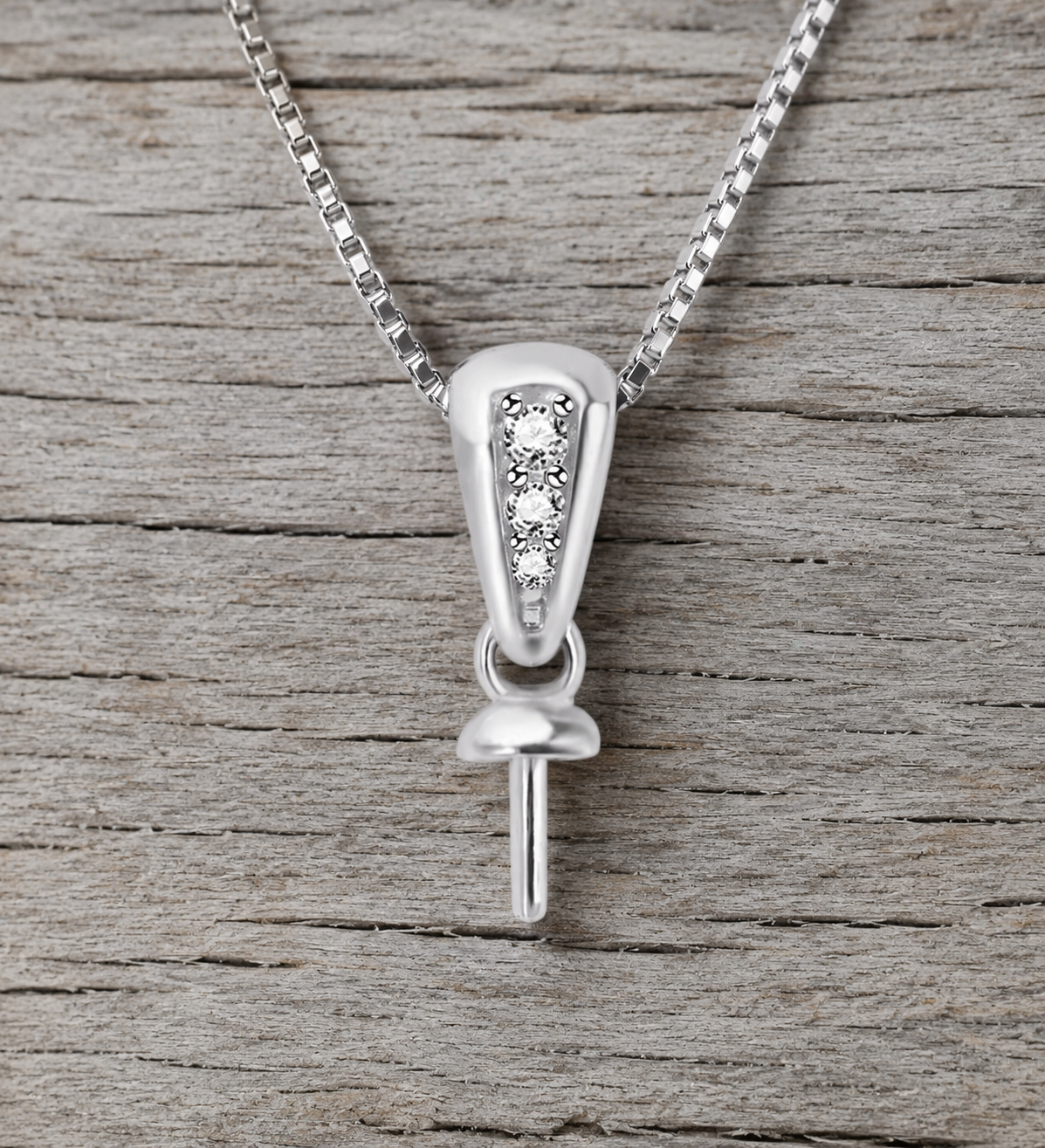 Simply Stated sterling silver pendant with Cubic Zirconia