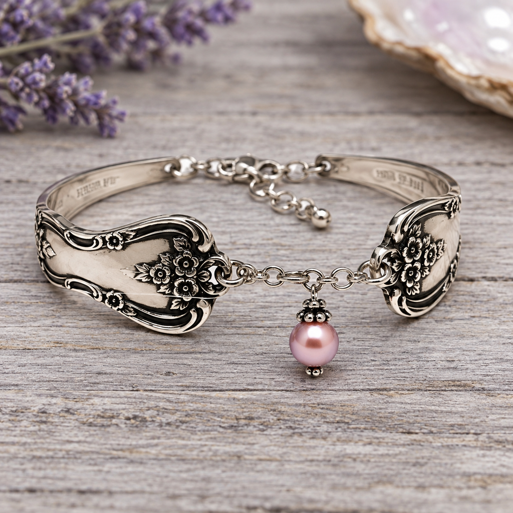 Vintage Silverware Pearl Bracelet + 2 Round Oyster Openings