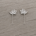 Butterfly Stud Sterling Silver With Drop