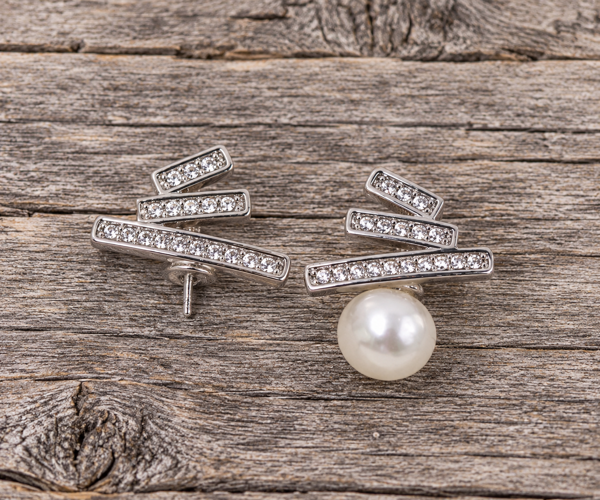 Triple Crystal Bar Earrings