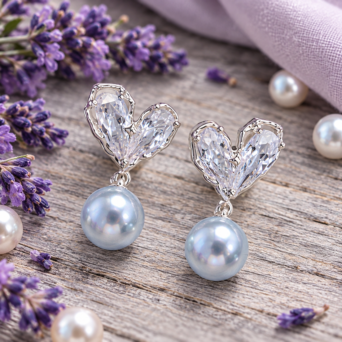 Heart Bling CZ earrings stainless steel