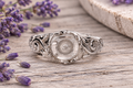 Antique Rhinestone Adjustable Ring 925 Sterling Silver