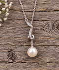 The Twist with CZ adjustable drop Necklace