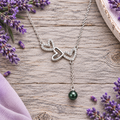 Heart Drop Necklace with Pearl