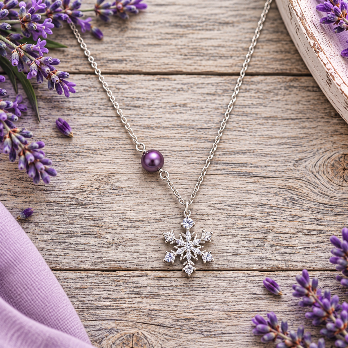 Snowflake Pearl Necklace