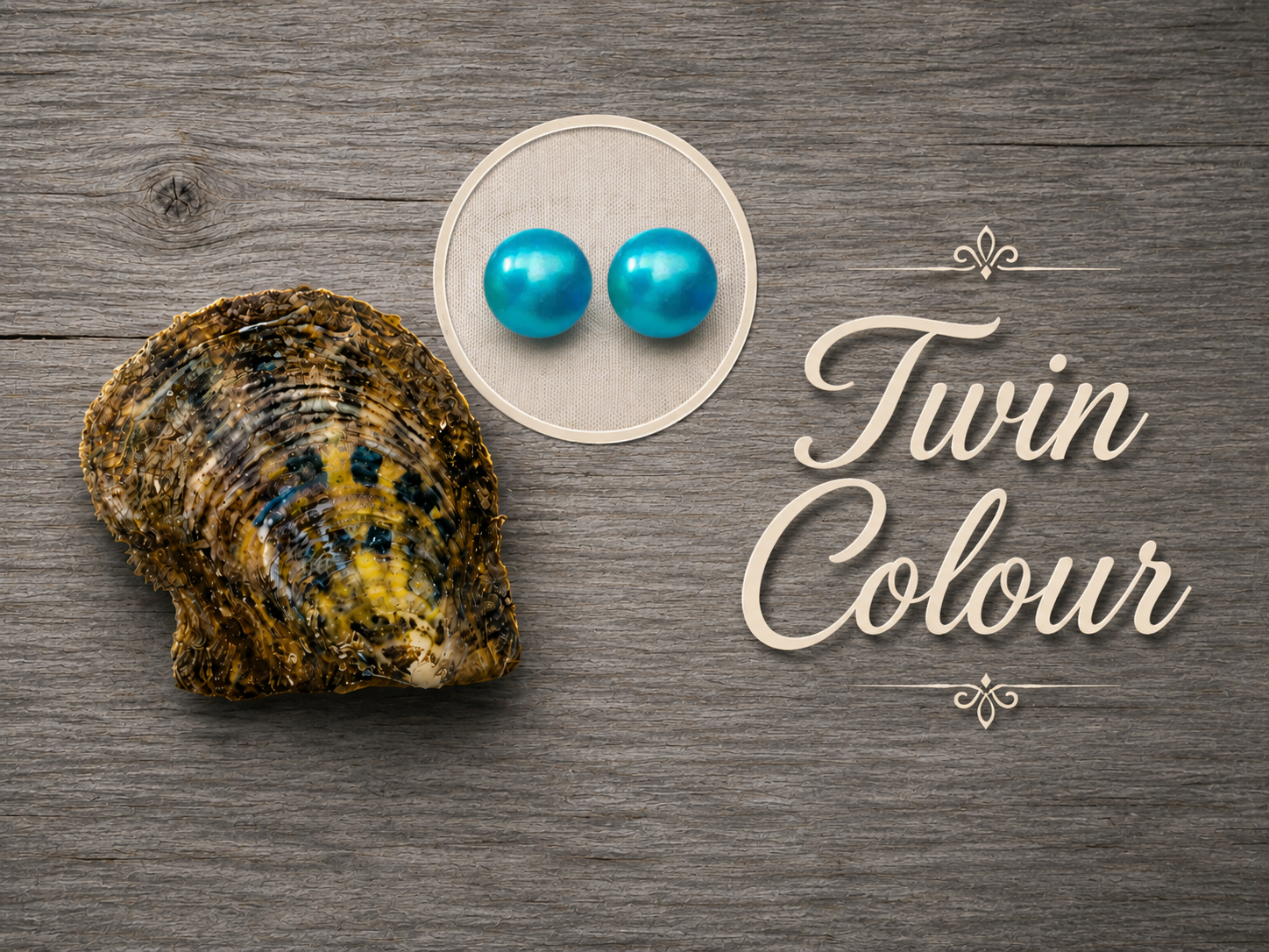 Twin Round Pearls for Oyster Opening - Colour