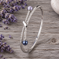 The Knot Silver Pearl Bracelet Bangle