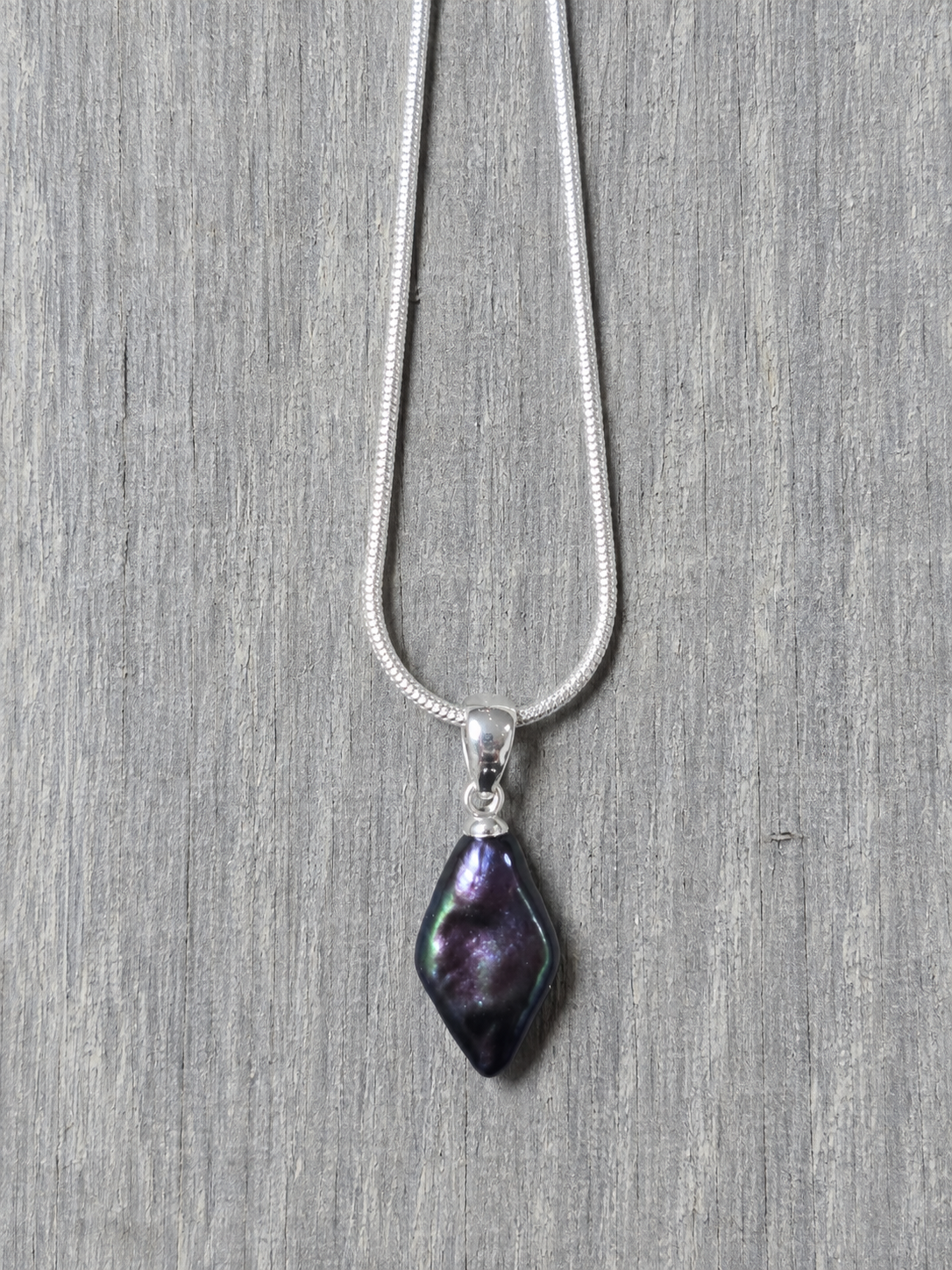 Simple Sterling Silver Pearl Drop Pendant Necklace