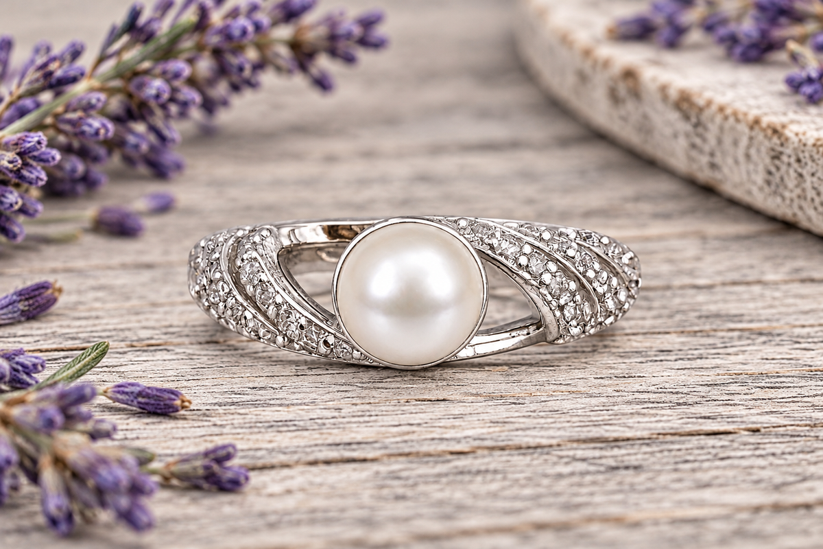 Trinity Pearl Adjustable 925 Sterling Silver Ring