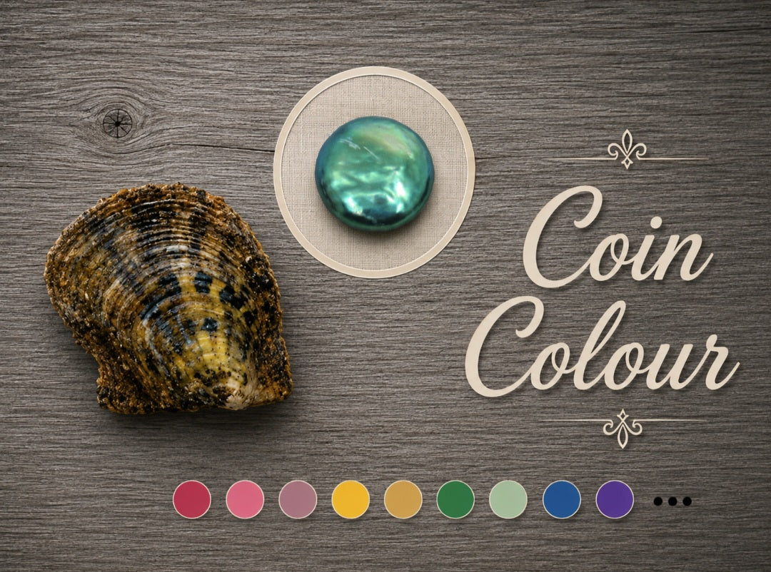 Coin Shaped Coloured Pearl Oyster