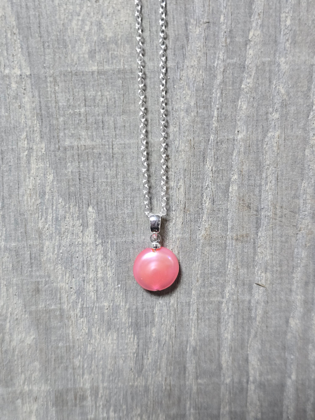 Simple Sterling Silver Pearl Drop Pendant Necklace