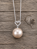 The Heart with CZ Pendant Necklace with opening