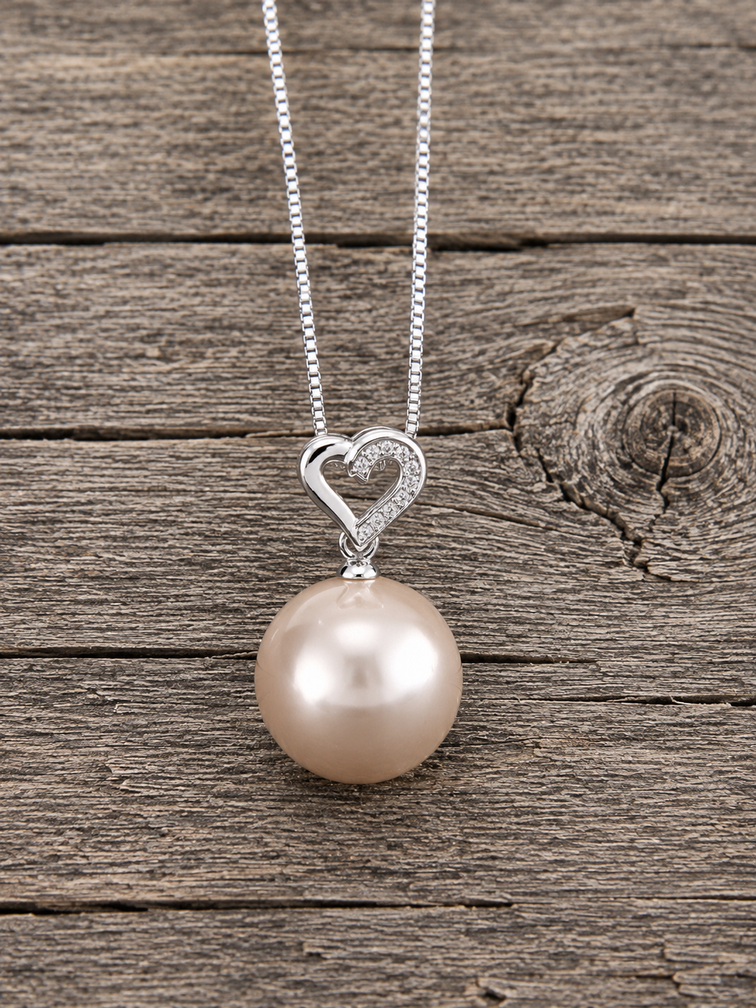 The Heart with CZ Pendant Necklace with opening